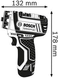 Bosch Professional 12V System Akku-Bohrschrauber (inkl. 2x 2,0 Ah Akku, in L-Boxx), Schwarz, Blau, Inkl. 4 Aufsätze