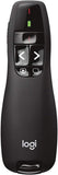 Logitech R400 Presenter, Kabellose 2.4 GHz Verbindung via USB-Empfänger, 15m Reichweite, Roter Laserpointer, Intuitive Bedienelemente, 6 Tasten, Batterieanzeige, PC - Schwarz