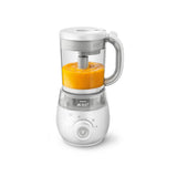 Philips Avent 4-in-1-Babynahrungszubereiter, Dampfgarer, Dampfgaren, Mixen, Auftauen & Aufwärmen, 1000ml Kapazität, inklusive Rezeptbuch (mit App) & Aufbewahrungsbehälter, weiß (Modell SCF883/01)