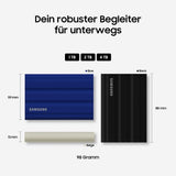 Samsung Portable SSD T7 Shield (MU-PE1T0S/EU), 1 TB, USB 3.2 Gen.2, 1.050 MB/s Lesen, 1.000 MB/s Schreiben, robuste externe Festplatte für Mac, PC, Smartphone und Spielekonsole, Schwarz