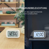 DOOMAY Digital Wecker Nachttisch - Batteriebetriebene Uhr mit LCD-Display-Volumen einstellbar Snooze und Wochenendmodus für Schlafzimmer Schreibtisch Reisen