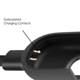 2-Stück Ladekabel Kompatibel mit Xiaomi Mi Band 3, USB Kabel Kompatibel für Xiaomi Mi Band 3 Smartwatch USB Lade - Schwarz