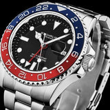 Stuhrling Herrenuhr Taucheruhr 3965.02, 42mm GMT-Funktion, 100m, Schweizer Quarzwerk ÖZENSAAT