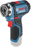 Bosch Professional 12V System Akku-Bohrschrauber (inkl. 2x 2,0 Ah Akku, in L-Boxx), Schwarz, Blau, Inkl. 4 Aufsätze