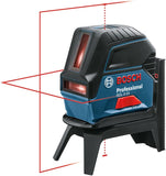 Bosch Professional Kreuzlinienlaser GCL 2-15 (roter Laser, Innenbereich, mit Lotpunkten, Arbeitsbereich: 15 m, 3x AA Batterien, Drehhalterung