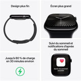 Apple Watch Series 10 (GPS 42 mm) Smartwatch mit Aluminiumgehäuse in Roségold und Sport Loop in Pflaume (One Size). Fitnesstracker, EKG App, Always-On Retina Display, CO2 neutral