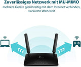 TP-Link Archer MR600 AC1200 LTE Router Dualband 4G + Cat6-Gigabit-WLAN Router (300 Mbit/s im Download, Dualband, 300 Mbit/s 2.4GHz und 867Mbit/s 5GHz + frei konfigurierbarer LAN/WAN-Port) schwarz