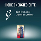 Panasonic 19801142 - CR2 zylindrische Lithium-Batterie für leichte Geräte mit hohem Energiebedarf wie Rauchmelder, Alarmanlage, Stirnplampe, Kameras, 3V, 1er Pack