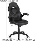 Flash Furniture Gaming Stuhl mit hoher Rückenlehne – Ergonomischer Bürosessel mit verstellbaren Armlehnen und Netzstoff – Perfekt als Zockerstuhl und fürs Home Office – Schwarz