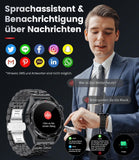 Smartwatch Herren mit Telefonfunktion, 100 Sportmodi Outdoor Sportuhr 1.39 Zoll Touchscreen IP68 Wasserdicht für Android iOS mit Herzfrequenzmonitor SpO2 Schlafmonitor 360mAh Schwarz ÖZENSAAT