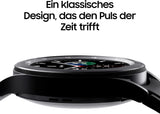 Samsung Galaxy Watch4 Classic, Runde LTE Smartwatch, Wear OS, drehbare Lünette, Fitnessuhr, Fitness-Tracker, 42 mm, Black
