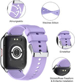 Smartwatch Armband, 22mm Ersatzarmband, Herren und Damen Bluetooth Uhr Mode Armband Metall Silbrig / Lila