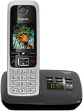 Gigaset C430A Schnurloses Telefon mit Anrufbeantworter (DECT Telefon mit Freisprechfunktion, klassisches Mobilteil mit TFT-Farbdisplay) schwarz-silber