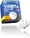 VARTA Batterien Knopfzellen CR2430, 10 Stück, Power on Demand, Lithium, 3V, kindersichere Verpackung, für Smart Home Geräte, Autoschlüssel und weitere Anwendungen [Exklusiv bei Amazon]