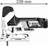 Bosch Professional 12V System Akku Stichsäge GST 12V-70 (2x Sägeblatt, Gleitschuh, Spanreißschutz, Schnitttiefe in Holz: 70 mm, ohne Akkus