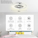 moderne Smart-LED-Deckenleuchte mit Ventilator Ø 60cm, Deckenventilator mit Lampe, Stufenlos Lüftungsgeschwindigkeiten