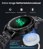 Smartwatch Herren mit Telefonfunktion, 100 Sportmodi Outdoor Sportuhr 1.39 Zoll Touchscreen IP68 Wasserdicht für Android iOS mit Herzfrequenzmonitor SpO2 Schlafmonitor 360mAh Schwarz ÖZENSAAT