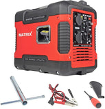 Matrix Notstromaggregat Benzin leise | 2000 Watt Leistung | Inverter Stromerzeuger | Generator mit USB, 2x230V, 12V, Eco Modus | PG 2000i-USB | 4-takt Motor | sehr leise