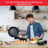 Tefal Unlimited On Bratpfanne | 32 cm | mit kratzfester Titanium Antihaft-Beschichtung | Thermo-Signal | PFOA-frei | geeignet für alle Herdarten, auch für Induktionsherde | schwarz