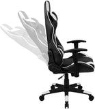 Gaming Stuhl mit hoher Rückenlehne – Ergonomischer Bürosessel mit verstellbaren Armlehnen und Netzstoff – Perfekt als Zockerstuhl und fürs Home Office – Schwarz/Weiß