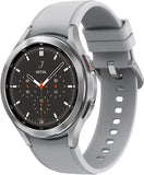 Samsung Galaxy Watch4 Classic, Runde Bluetooth Smartwatch, Wear OS, drehbare Lünette, Fitnessuhr, Fitness-Tracker, 46 mm, Silver (Deutche Version) [EU Version]