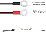 ZHITING 2 Stück 2ft SAE Anschluss Kabel 12v Batterieladekabel Stecker Verlängerungskabel O Ring Terminal mit 10A Sicherung für Motorrad Auto Traktor