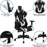 Gaming Stuhl mit hoher Rückenlehne – Ergonomischer Bürosessel mit verstellbaren Armlehnen und Netzstoff – Perfekt als Zockerstuhl und fürs Home Office – Schwarz/Weiß