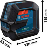 Bosch Professional Linienlaser GLL 2-15 G (grüner Laser, Innenbereich, Halterung LB 10, sichtbarer Arbeitsbereich: bis 15 m, 4x AA-Batterie