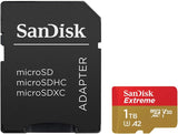 SanDisk Extreme microSDXC UHS-I Speicherkarte 1 TB + Adapter (Für Smartphones, Actionkameras und Drohnen, A2, C10, V30, U3, 190 MB/s Übertragung, RescuePRO Deluxe)