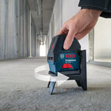 Bosch Professional Kreuzlinienlaser GCL 2-15 (roter Laser, Innenbereich, mit Lotpunkten, Arbeitsbereich: 15 m, 3x AA Batterien, Drehhalterung