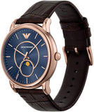 Emporio Armani Watch, Quarz Three Hand Date Movement 43mm Leather Strap ÖZENSAAT