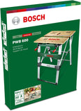 Bosch Home and Garden Arbeitstisch PWB 600 (4x Spannbacken, Tragekapazität max.: 200 kg, Karton), Grün, 640x840x90 mm