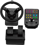 Logitech G Saitek Farm Sim Controller, Farming Simulator Bundle bestehend aus Lenkrad, Steuerkonsole, Gas- und Bremspedal, 900° Lenkbereich, 38+ Tasten, USB-Anschluss, PC/Mac - Schwarz