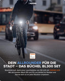 Fahrradlicht, 13h Leuchtdauer I 30/15 LUX Leuchtstärke - Inkl. Batterien I fahrrad lichter led set, fahrradlicht vorne fahrradlicht set, Schwarz