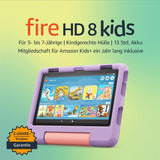 Fire HD 8 Kids-Tablet, 8-Zoll-HD-Display, für Kinder von 3 bis 7 Jahren, 2 Jahre Sorglos-Garantie, kindgerechte Hülle, 32 GB (2022), blau