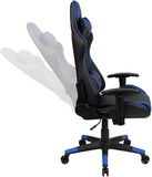 Flash Furniture Gaming Stuhl mit hoher Rückenlehne – Ergonomischer Bürosessel mit verstellbaren Armlehnen und Fußstütze – Perfekt als Zockerstuhl und fürs Home Office – Blau