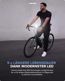 Fahrradlicht, 13h Leuchtdauer I 30/15 LUX Leuchtstärke - Inkl. Batterien I fahrrad lichter led set, fahrradlicht vorne fahrradlicht set, Schwarz