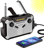 Solar Radio, AM/FM Tragbar Kurbelradio Dynamo Notfallradio mit 4000mAh Wiederaufladbare Batterie, Led Taschenlampe, SOS-Alarm für Camping, Ourdoor, Notfall