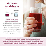 Cherry PLUS Konzentrat aus 1.450 Montmorency-Sauerkirschen - hochkonzentriert (aus Direktsaft) – naturrein – 6 x 500 ml