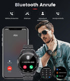 Smartwatch Herren mit Telefonfunktion, 100 Sportmodi Outdoor Sportuhr 1.39 Zoll Touchscreen IP68 Wasserdicht für Android iOS mit Herzfrequenzmonitor SpO2 Schlafmonitor 360mAh Schwarz ÖZENSAAT