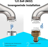 Wasserhahn Adapter, 2 Stück, Universal Wasserhahnanschluss für Mischbatterie, Außengewinde Schlauchadapter, Schnellkupplung Gartenschlauch Anschluss (Wasserhahnanschluss Adapter Außengewinde)