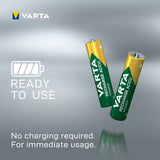 VARTA Batterien AAA, wiederaufladbar, 2 Stück, Recharge Accu Power, Akku, 1000 mAh Ni-MH, ohne Memory Effekt, vorgeladen, sofort einsatzbereit