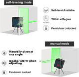 Kreuzlinienlaser, RockSeed 15M ± 0,2 mm/m Selbstnivellierend Linienlaser, 1m Stoßfest Drehbar Vertikale/Horizontale Roter Laser Level, IP54 Staub & Wasserschutz inkl. 2*AA Batterien & Schutztasche