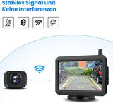 AUTO-VOX W7 5“ LCD Kabellos Digital Rückfahrkamera Set, mit eingebautem Funksender, Wireless Einparkhilfe, Wasserdicht IP68 Nachtsicht