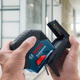 Bosch Professional Kreuzlinienlaser GCL 2-15 (roter Laser, Innenbereich, mit Lotpunkten, Arbeitsbereich: 15 m, 3x AA Batterien, Drehhalterung