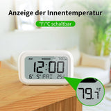 DOOMAY Digital Wecker Nachttisch - Batteriebetriebene Uhr mit LCD-Display-Volumen einstellbar Snooze und Wochenendmodus für Schlafzimmer Schreibtisch Reisen