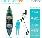 Intex Challenger Schlauchboot - Aufblasbares Kajak - 351 X 76 X 38 cm - 3-teilig