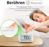 DOOMAY Digital Wecker Nachttisch - Batteriebetriebene Uhr mit LCD-Display-Volumen einstellbar Snooze und Wochenendmodus für Schlafzimmer Schreibtisch Reisen