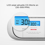 X-Sense Vernetzbarer CO Melder mit Spitzenwert Speicher, Kohlenmonoxidmelder, Akkurater Sensor mit Austauschbarer Batterie & LCD Display, TÜV Zertifiziert nach EN 50291, XC01-WR, 1 Stück