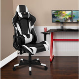 Gaming Stuhl mit hoher Rückenlehne – Ergonomischer Bürosessel mit verstellbaren Armlehnen und Netzstoff – Perfekt als Zockerstuhl und fürs Home Office – Schwarz/Weiß